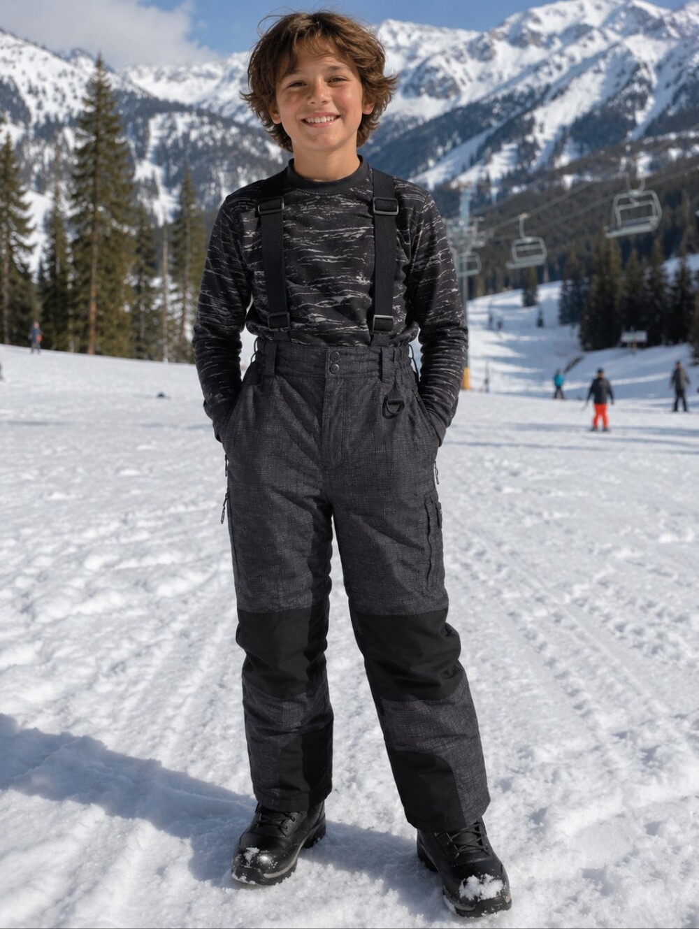 32 Degrees Boys Zip Off Suspender Snow Pants